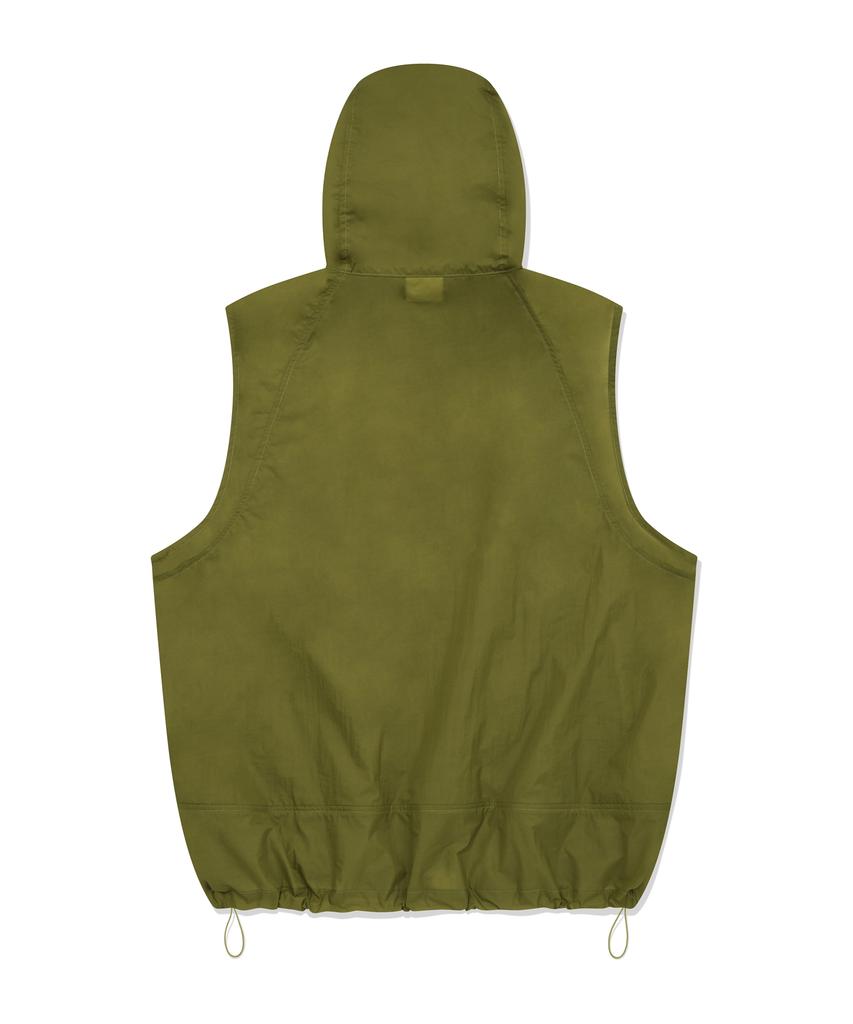 Physical Department Wind Hooded Zip-Up Vest_Khaki
