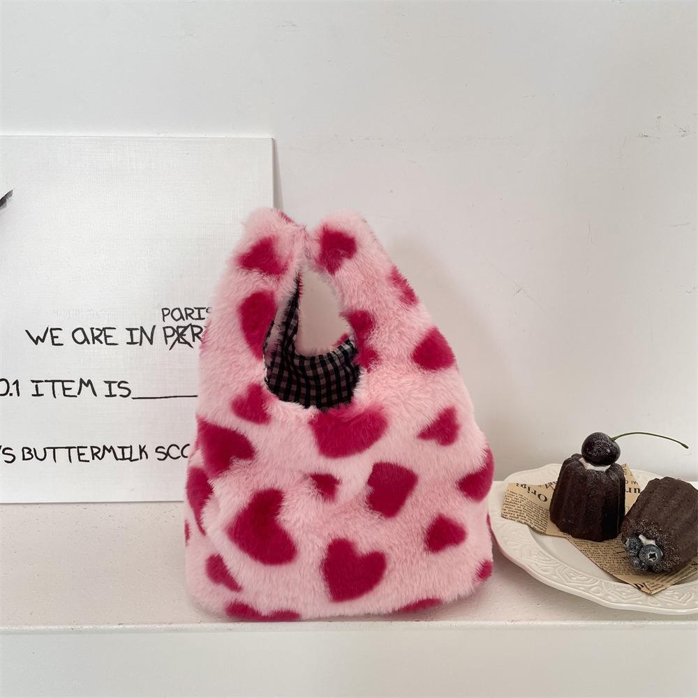 Leopard Print Women Clutch Bag Soft Plush Autumn Winter Fashion Handbag Tote Storage