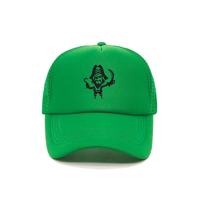 

Skeleton Trucker Cap Summer Baseball Cap Pirate Fishing Hat Unisex Adjustable Mesh Breathable Caps Sunscreen Snapback Hat 55-60cm зелений