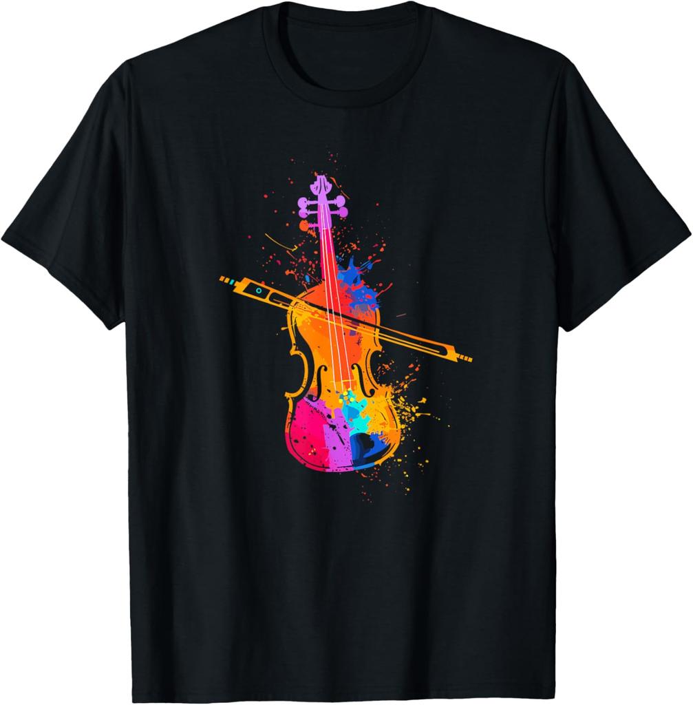 Geige Graffiti Geiger Orchester T-Shirt Unisex Sommer Streetwear Tops Anpassbares Herren T-Shirt Camiseta Hombre