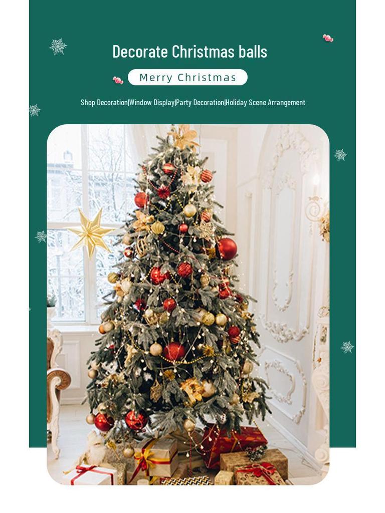 Retro Christmas Ornament Set - 12 Pieces, 8cm Holiday Decoration Balls for Tree