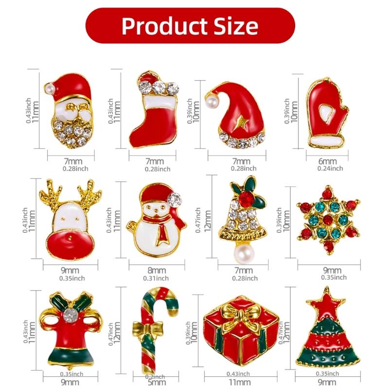 Christmas Nail Charms Lovely Snowman Nails Art Charms Nail Supplies Santa Claus Nails Art Decorations for Women Girls