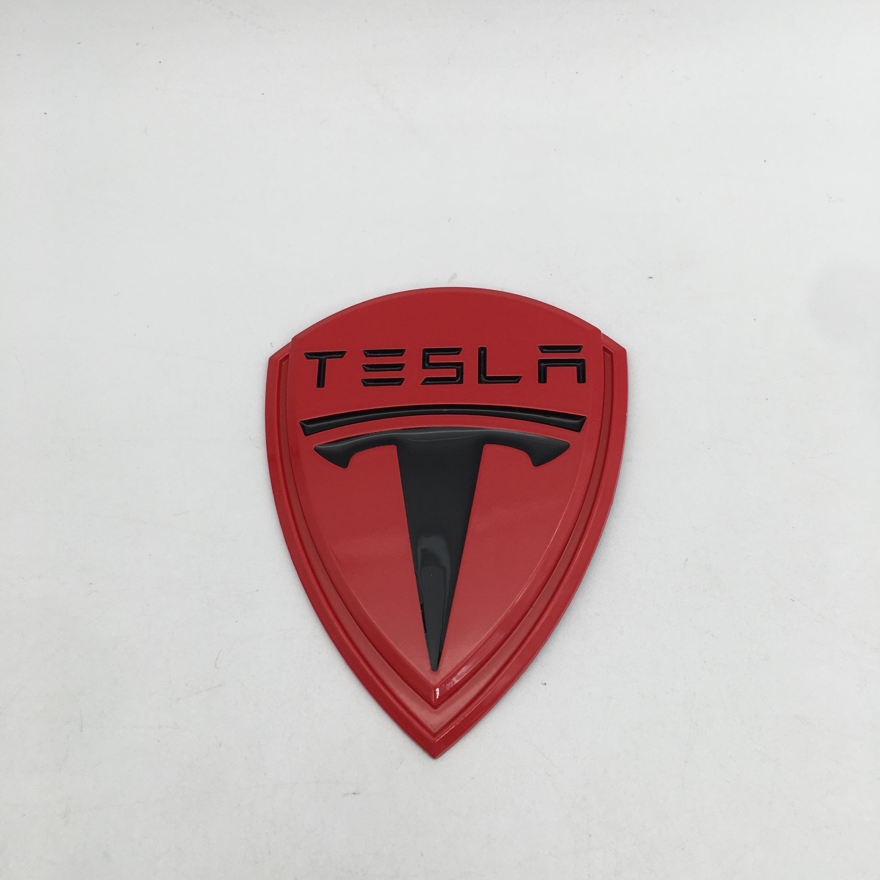 

1pcs 3D Metal for Tesla Model 3 car Rear Tail Trunk emblem Sticker Fender side Badge Decal styling Accessories червоний колір чорний