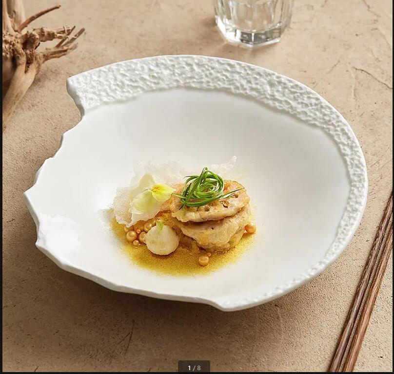 Broken Plate Hotel Restaurant Dishes Decoration Main Dish Dinner Steak Dessert Kitchen Tableware