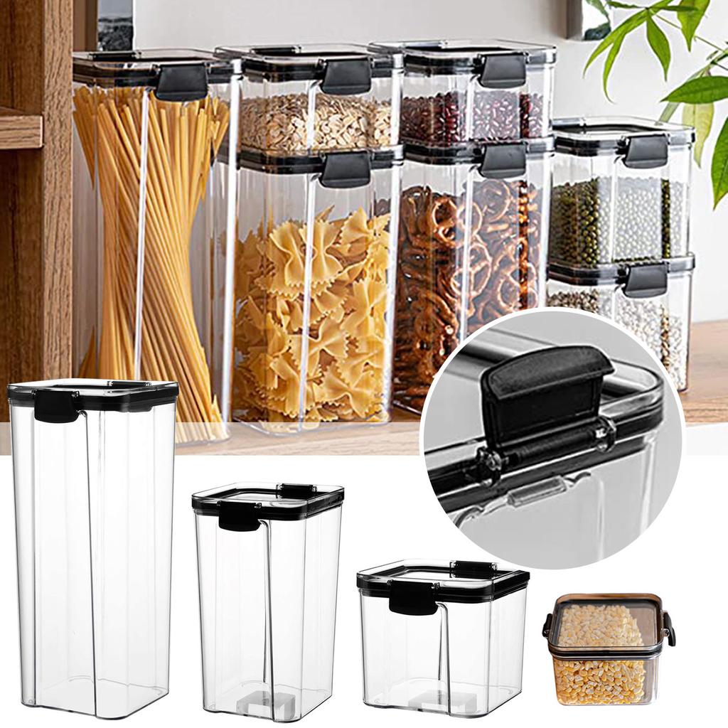 Square Transparent Sealed Pot Fresh-keeping Box Kitchen Grain And Miscellaneous Grain Storage Tank Dried Fruit Snack Storage And Storage Tank