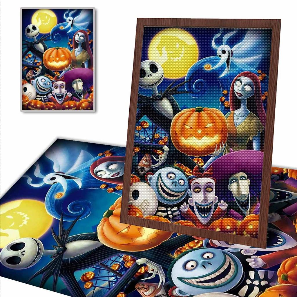 5D DIY Diamond Art Painting Kits for Adults, Halloween Skull Full Round Crystal Diamond Kits for Beginner for Home Wall Decorate