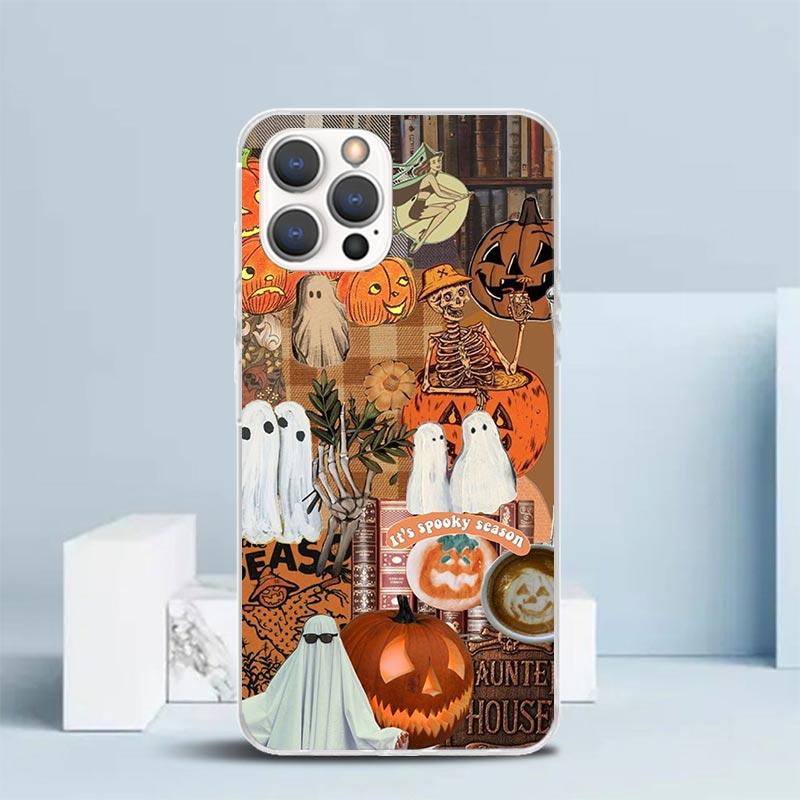 October Fall Halloween Spooky Pumpkin Phone Case For IPhone 16 17 Air 16E 15 14 Plus 13 Mini 12 11 Pro Max 7 8 + SE 2020 Soft TP