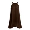 Spring Summer Sleeveless Pleated Halter Vacation Dress for Women