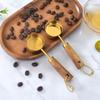 Gold-Plated Wooden Handle Baking Spoon - 15ML Coffee & Seasoning Measure