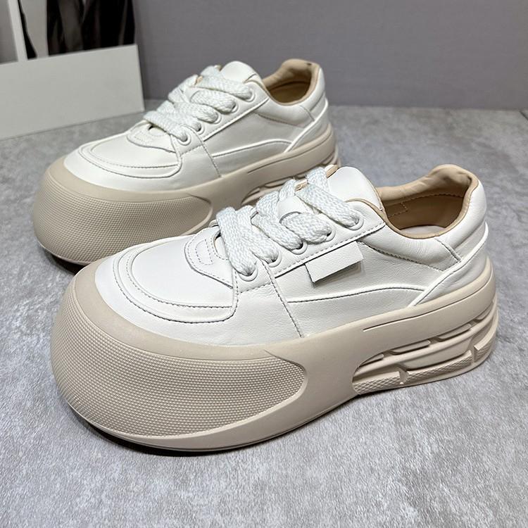 Ugly Cute Big-headed Bread Shoes Women's Autumn 2025 New Versatile Thick-soled Heightening with Wide-leg Sports and Leisure Board Shoes