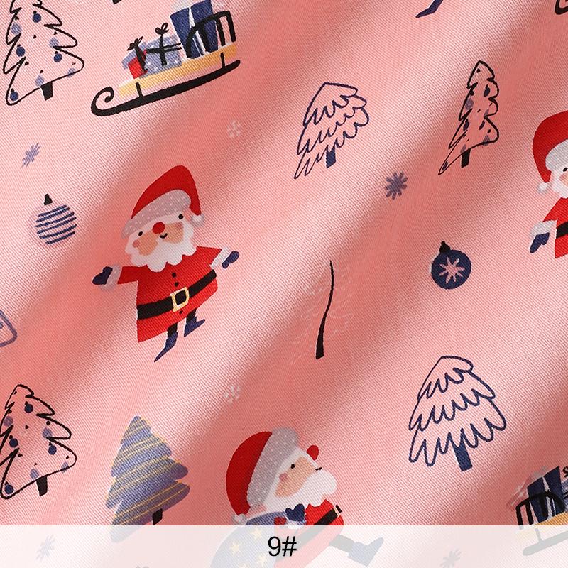 0.5m/1m/2m Pure Cotton Twill Christmas Printed Fabric for Sewing Curtain Scene Decoration Tablecloths Children's Clothing Fabric