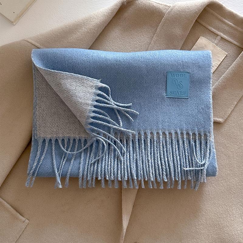 Winter Wool Scarf For Women Long Warm Cashmere Shawl Wrap Solid Lady Scarves Hijab Female Pashmina Bandana Head Scarves Stole