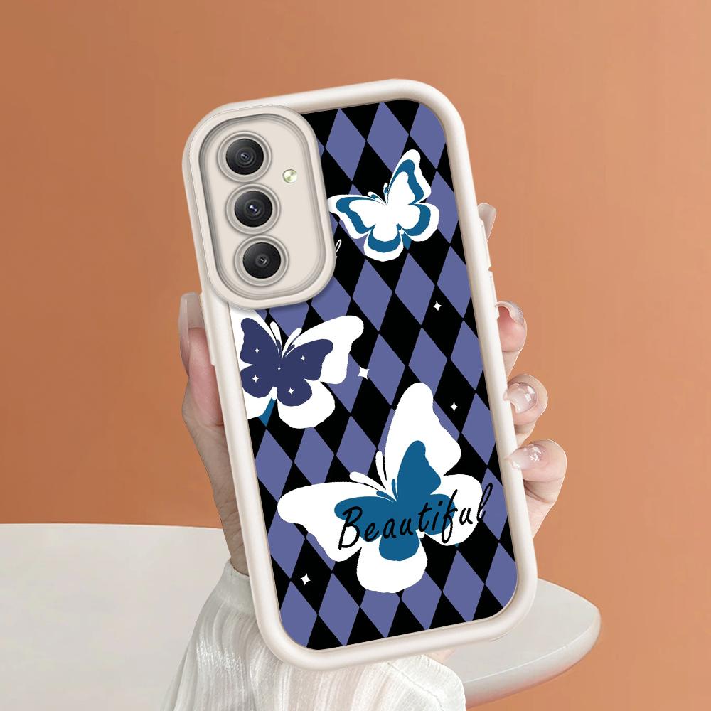 Model de imprimare cu scară pătrată din silicon moale Carcasă pentru telefon Capac complet Cameră de protecție antișoc Carcasă din cauciuc pentru Samsung