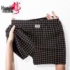 Huajielong Men's Plaid Cotton Boxer Briefs - Loose, Thin & Breathable