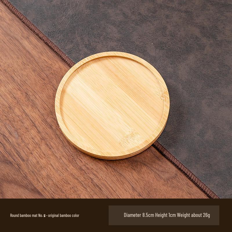 Round Bamboo Anti-Slip Mat & Tray for Indoor Plants, Coasters, and Decor