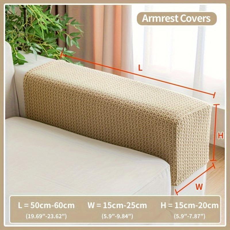 2-Pack Geometric Jacquard Polar Fleece Armrest Covers Stretchable Elastic Stretch Design One Pair 1889₽