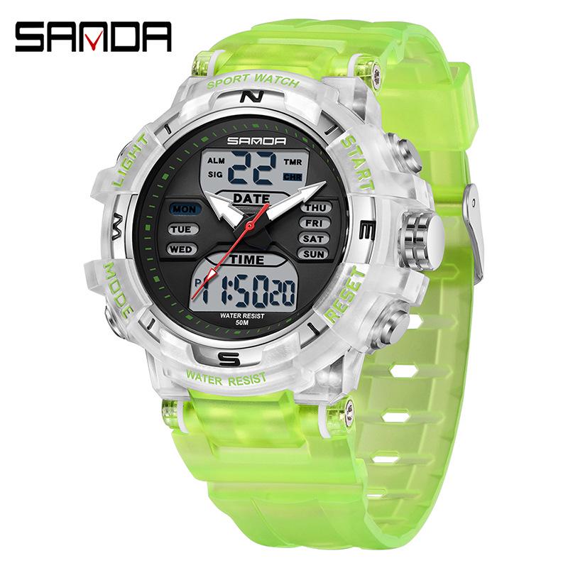 Sanda Luminous Waterproof Multifunctional Couple s Fashion Electronic Watch