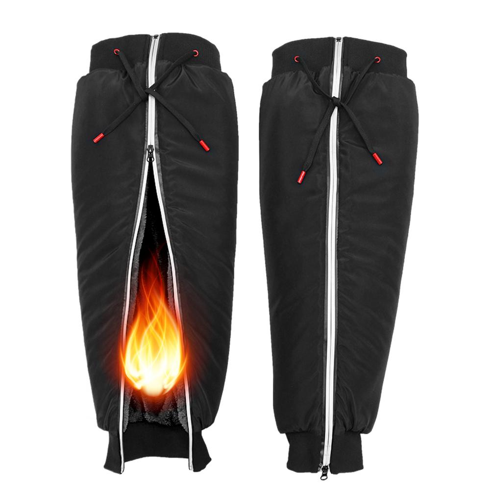 Motorcycle Leg Warmers Thickened Leg Warmers For Women Men Waterproof Leg Gaiters Snowproof Knee Brace With Reflective Strips