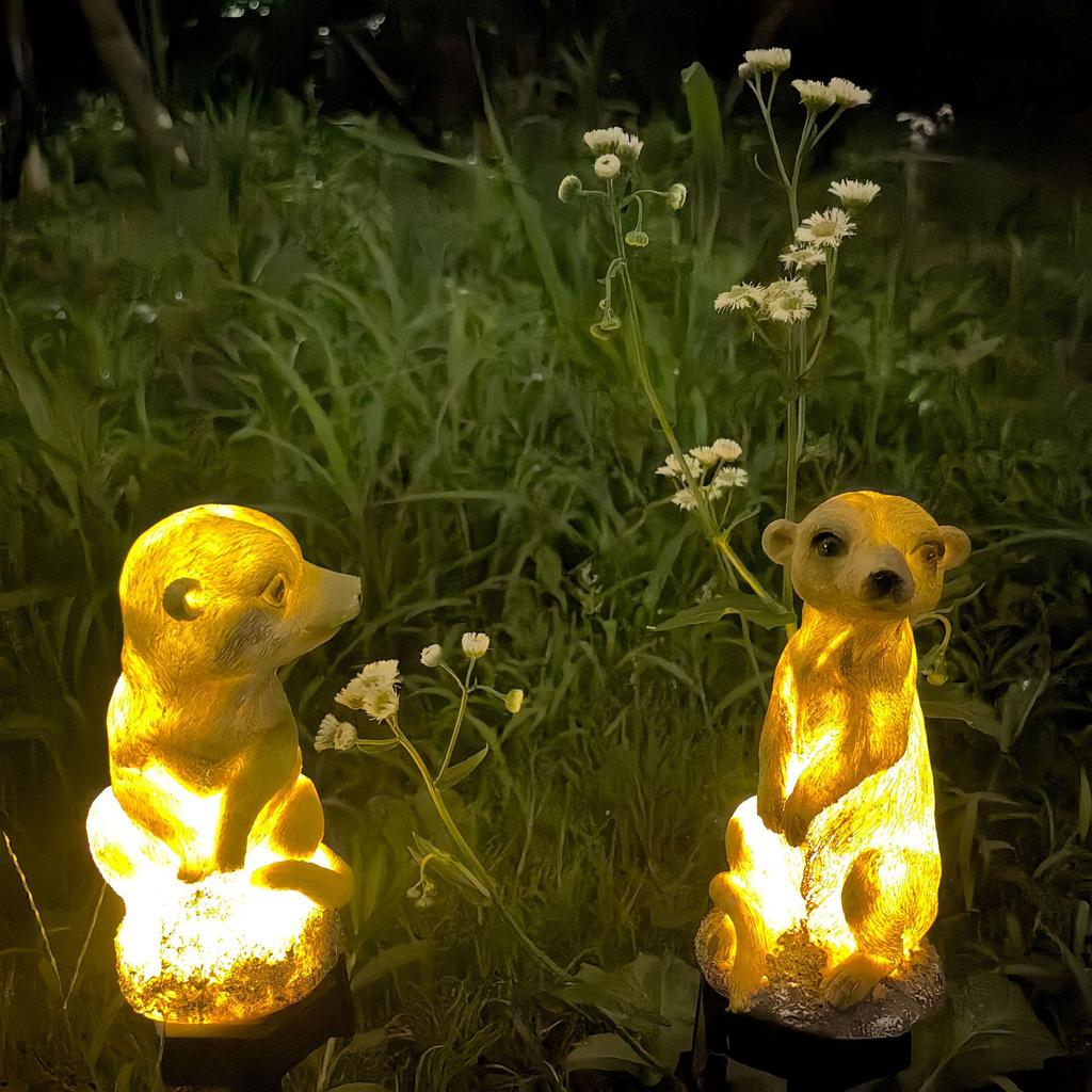 1Pc Solar Resin Lamp, Meerkat Lamp on The Ground, Decorate Outdoor Garden, Courtyard Light, Garden Roadside LED Night Light