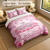 Floral Garden Theme Personalized 3Pcs Bedding Set Custom Text & Name 1 Sheet 2 Pillowcases Household Bedding 1pc