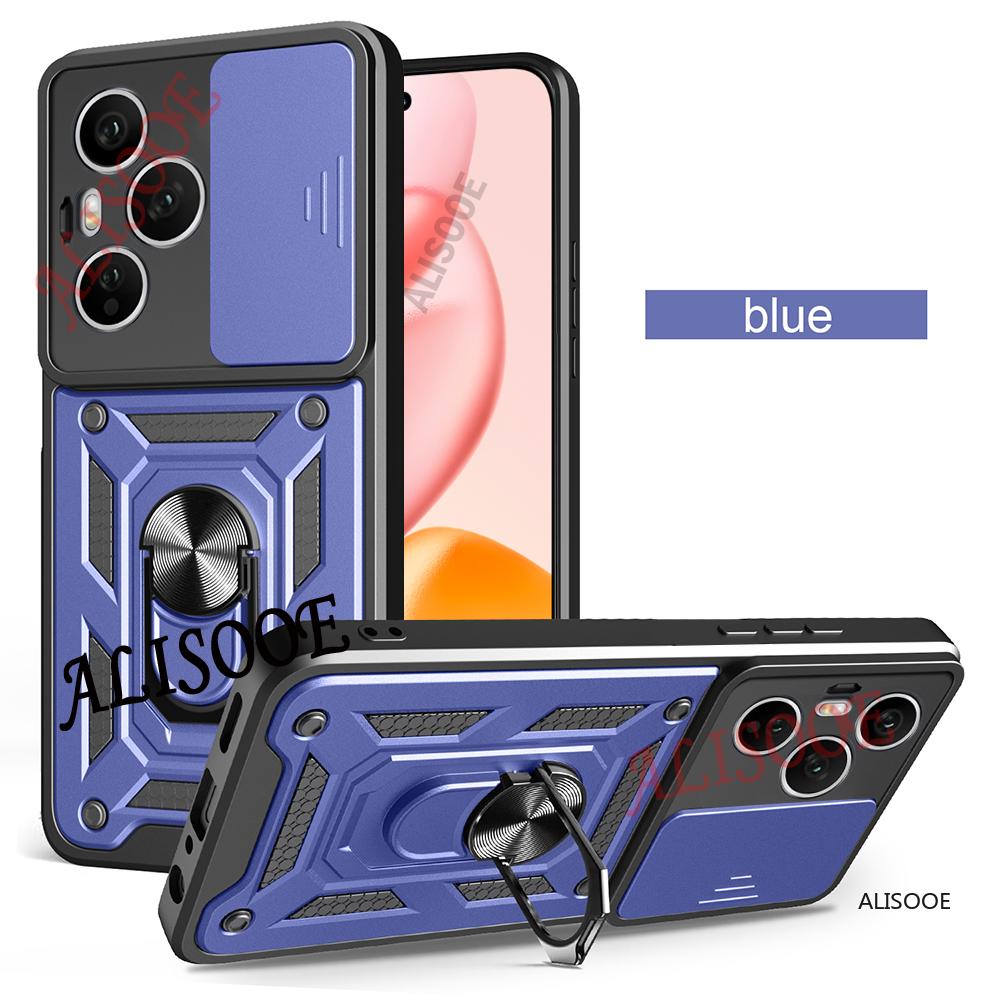Hülle für Honor 400 Pro (Global) Hülle Schiebe-Kameraobjektiv Ringständer Halter Stoßfeste Handyhülle für Honor 400 Pro 5G Capa