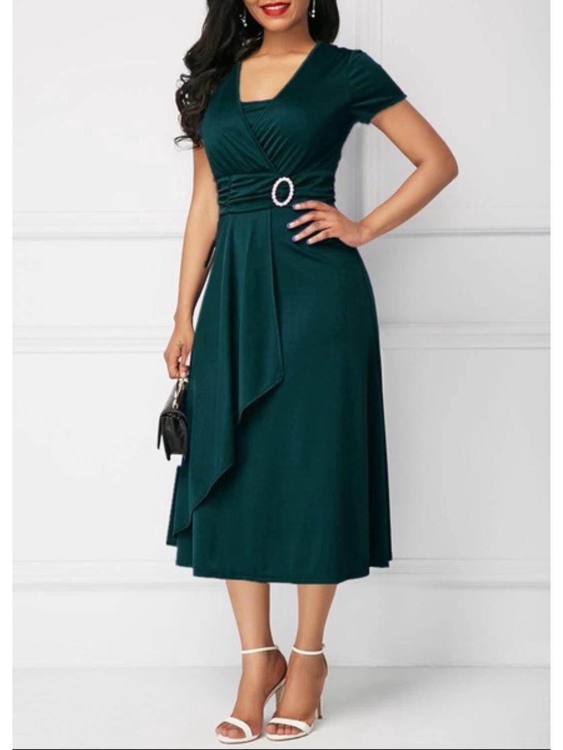 

Шикарное асимметричное вечернее платье с V-образным вырезом XXL