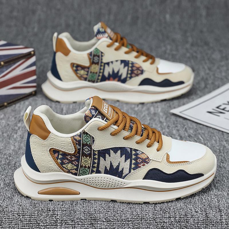 

Premium sense exquisite wear-resistant and durable sports shoes embroidered cloth surface delicate casual running shoes thin breathable 44 бежевий