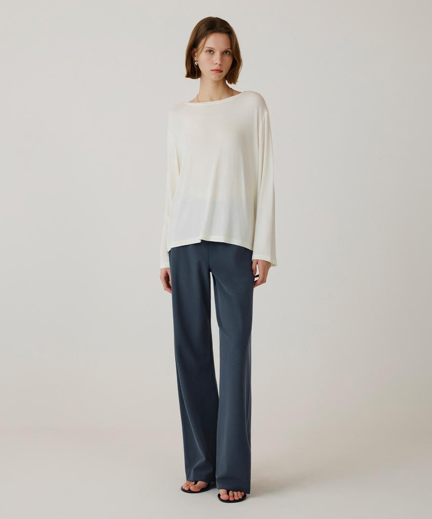 Siyajyu Sipt7191 Comfort Daimaru Elastic Waist Pants_Navy Blue