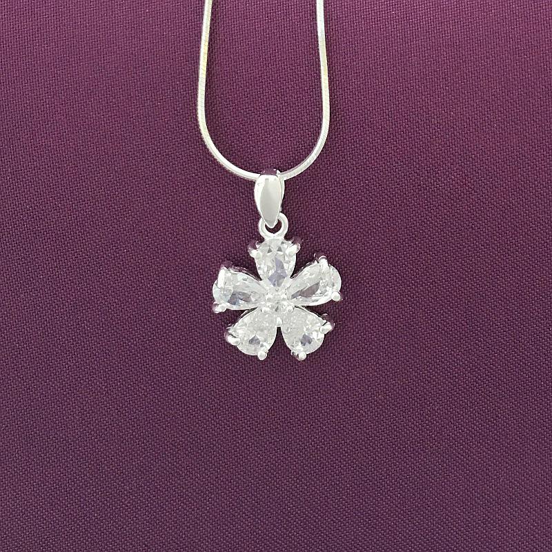 

Sterling Silver Violin Pendant with Gem-Set - Top Quality Korean Style Jewelry Gift for Women 990 Sterling Silver