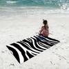 Black White Print Zebra Anime Towel Quick Drying Beach Towels Are Suitable For Swimming Pools Camping Yoga And The Gym