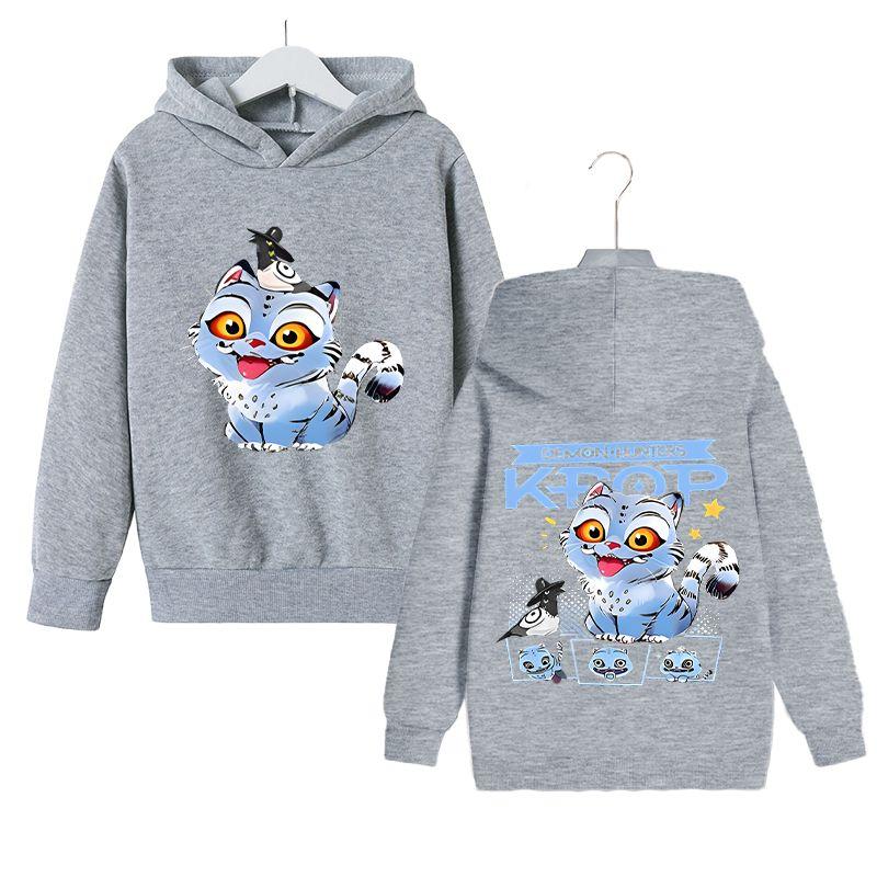 KPop Witch Hunter's Stylish Loose Hoodies for Boys and Girls, Autumn and Winter Children's Fleece Hoodies