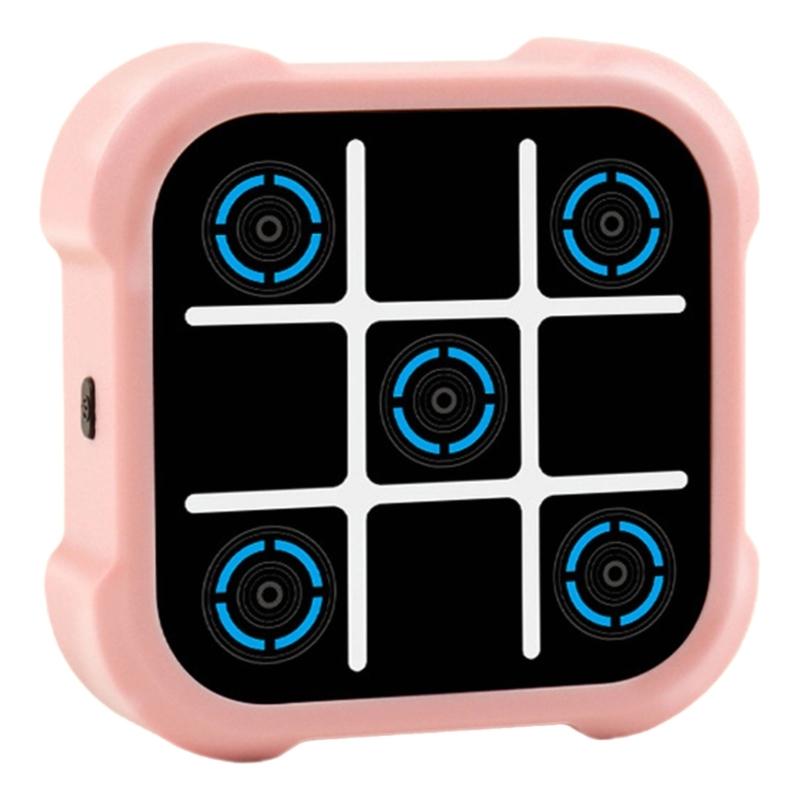 Travel Noughts and Crosses Game Board Game for Kid Adult, 4 In 1 Handheld Puzzle Game Toy Electronic Educational Game