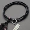 Buddhist Altar Shop Takita Shoten Prayer Beads Soto Zen Formal Prayer Beads Black Onyx Cherry Blossom Carving 8 inches Pure Silk Tassel with Head