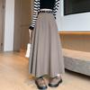 Damen High-Waist Plissee-Midi-Rock mit Gürtel - Elegant A-Linie für Frühling & Herbst
