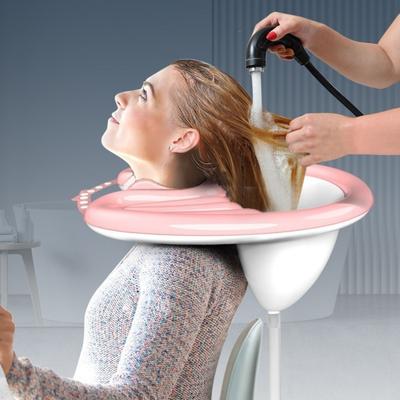 1 unidad de lavacabezas inflable portátil para personas mayores y mujeres embarazadas, herramienta plegable de PVC para champú con manguera de drenaje