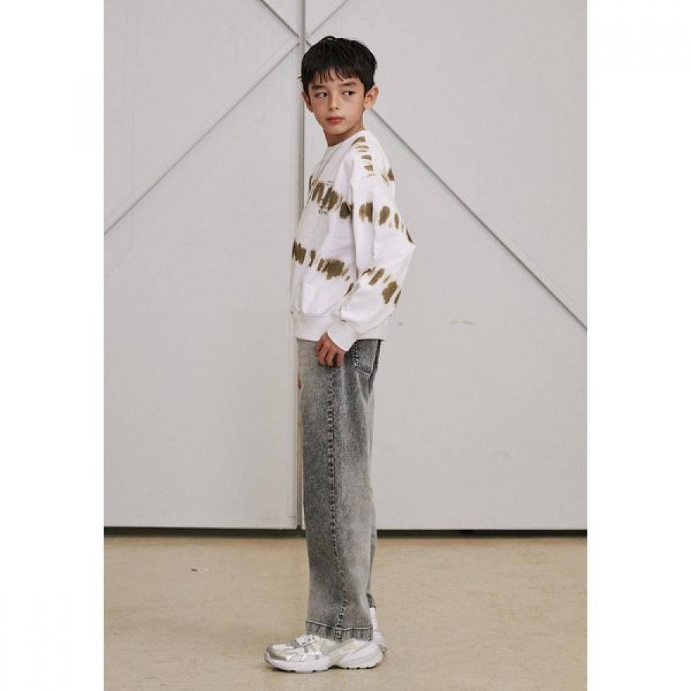 Bluetail Dying Effect White Sweatshirt Aaa1ts04wt