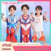 Ultraman Boys' Luminous Chest Light Three-Piece Summer Set, Grigio Girls' New Style