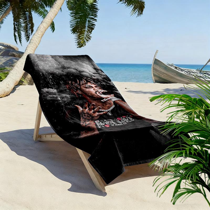 Juice Wrld Print Beach Towel, Large Soft Quick Dry Towel for Beach Camping Swimming