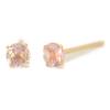 K10 Natural Pink Tourmaline 10K K10YG Double Locking Back [yokomountain] Earrings, 3mm, Gold, Women's,