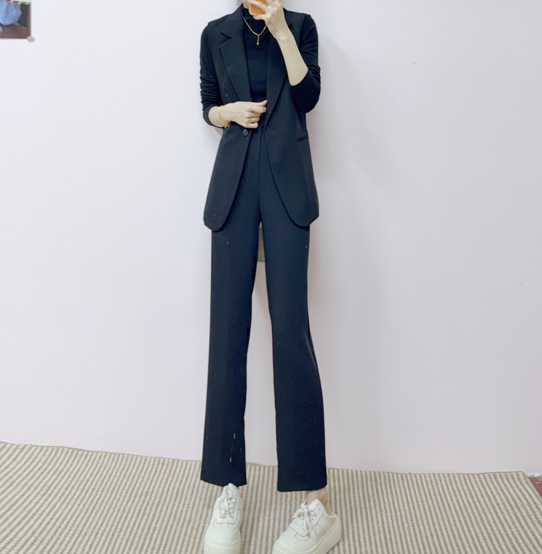 

Spring 2026 Formal Two-Piece Set: Sleeveless Vest & Slim-Fit Pants 611 L (55-60 kg) чорний