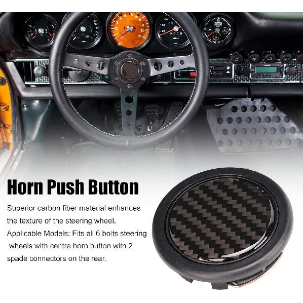 Lenkrad Hupenknopf ABS Kohlefaser 50mm Durchmesser Kohlefaser Universelles Auto Modifiziertes Zubehör