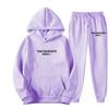 Independent Station Europe and the United States popular women's clothing letter printing hooded sweater fashion casual hair grabbing trousers set