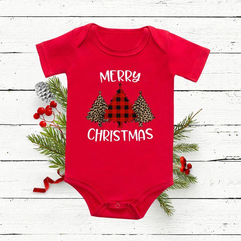Red Deer Baby One-Piece Romper Baby Bodysuit Short Sleeve Christmas Festival Holiday Children Red One-Piece Romper Tops