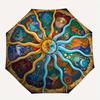 Zodiac Mandala Wall Art: Celestial Harmony DecorUmbrella, Portable 3-Fold Compact Umbrella for Men & Women Gift