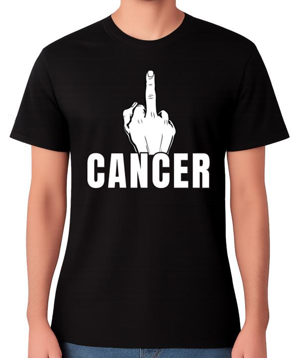 F#ck Cancer T-Shirt Middle Finger Graphic Sarcastic Humour Unisex Tee S разноцветный