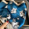 65Cm Square Pure Silk Square Scarf Elegant Silk Decorative Flower Design Necktie Small Neckerchief For Women