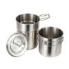 2 Pcs Camping Cookware Cooking Set Outdoor Stainless Steel Camping Pots Cup Mug for Backpacking Hiking Picnic