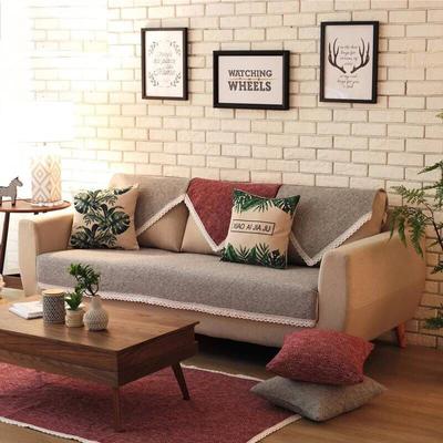 Tessuto per Cuscino da Divano in Cotone e Lino Fatto a Mano, Antiscivolo, Universale per Tutte le Stagioni, Lino Legno Massello, Copridivano Semplice Moderno, 5 Colori