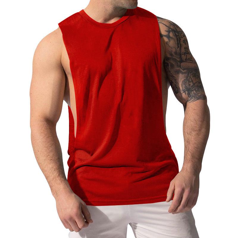 2023 European Men's Sleeveless Loose Fit Solid Color Casual Tank Top