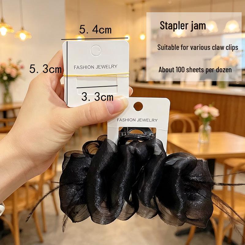 Elegante Schwarze Strass-Haarklammer - Großes High-End-Accessoire